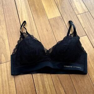 Adrienne Vittadini Studio Black Lace Wireless Bra Size 36C